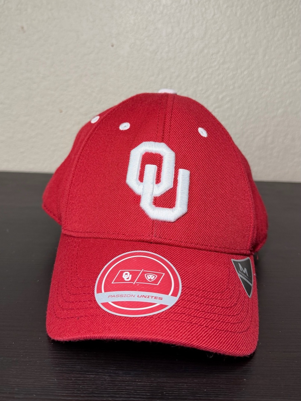 Top of the World Red OU Embroidered Baseball Cap